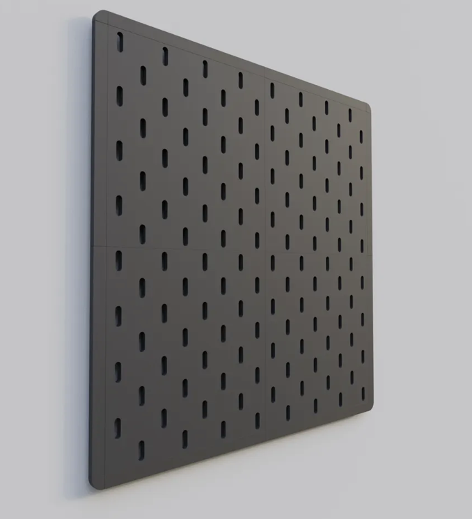 3D-printed SKADIS-compatible modular pegboard panel