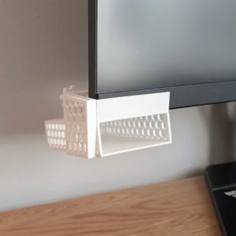 3D-printed under-monitor storage basket