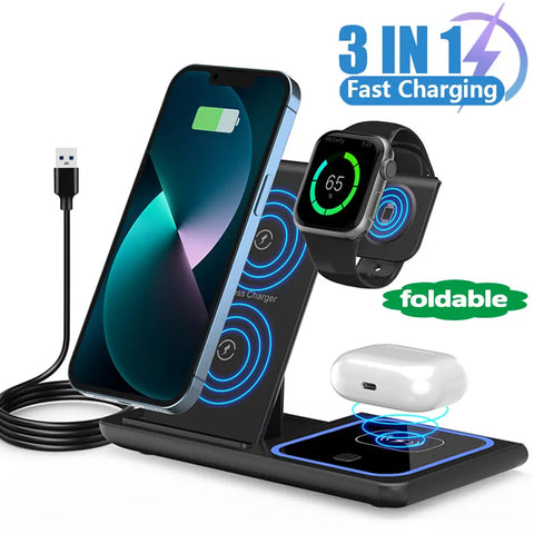 3-in-1 Foldable Magnetic Wireless Charging Station
