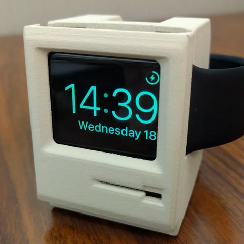Retro mini-computer-shaped 3D-printed Apple Watch charging stand